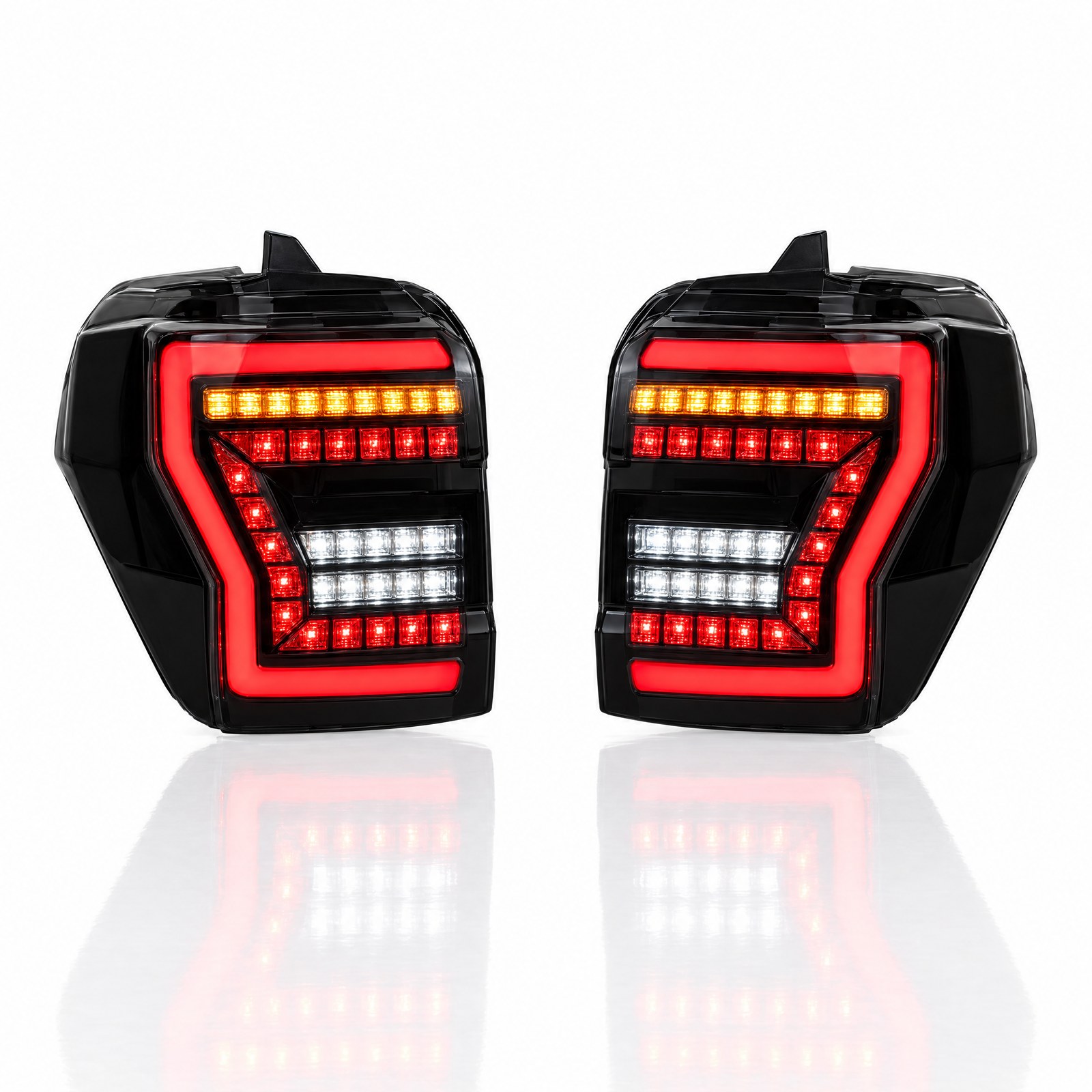 LED tail lights for 2010–2024 Toyota 4Runner, pair, lit